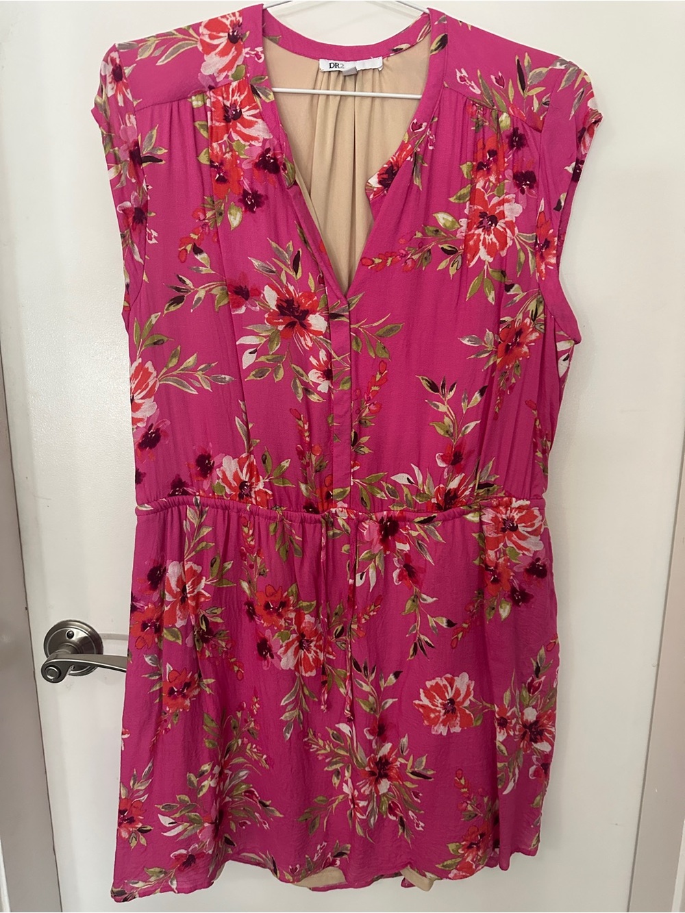 DR2 Daniel Rainn Fuchsia Pink Floral Lined Dress XL NWOT